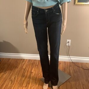 PAIGE Women's Skyline Straight Dark Blue Denim Jeans Size 32